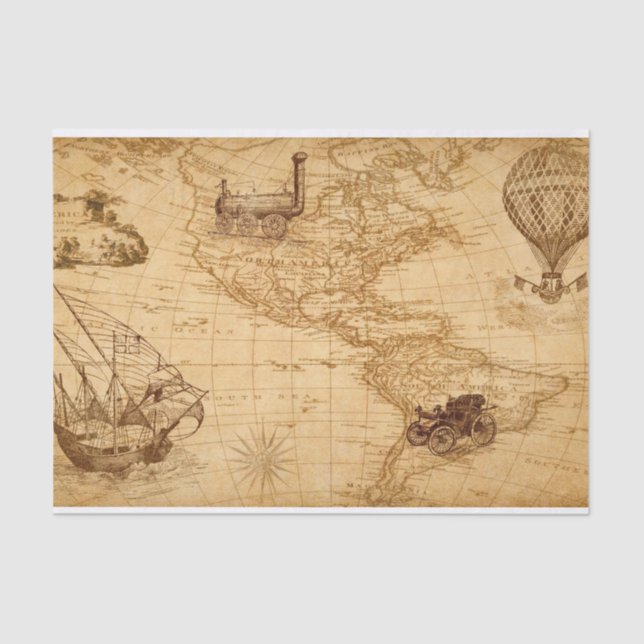 discovery map tissue paper (Front)