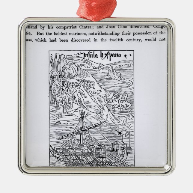 Discovery of San Domingo Metal Ornament (Front)