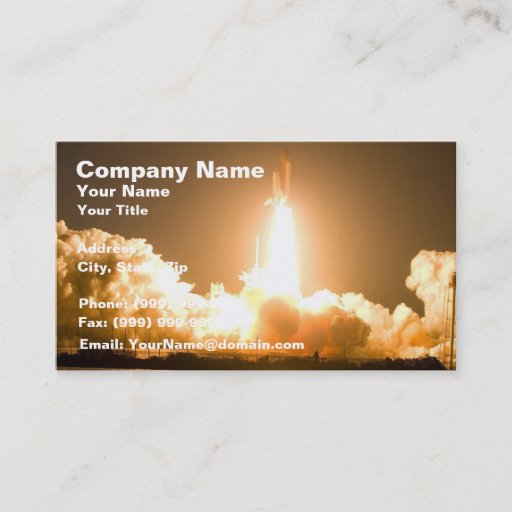 Customizable Discovery Space Shuttle Liftoff Business Card