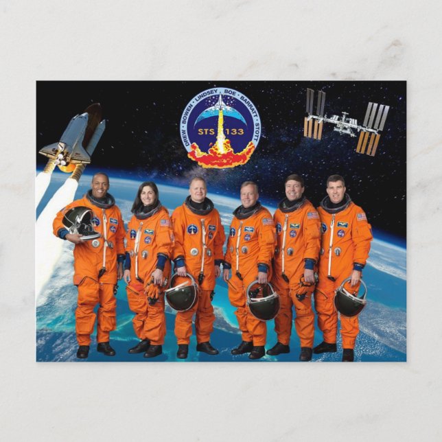DISCOVERY STS 133 CREW POSTCARD (Front)