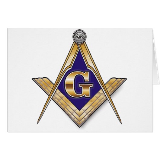 Discreet Blue Square & Compasses (Front Horizontal)