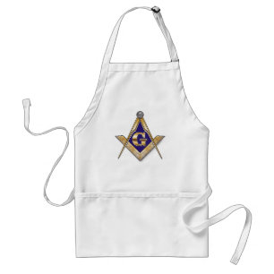 Discreet Blue Square & Compasses Adult Apron