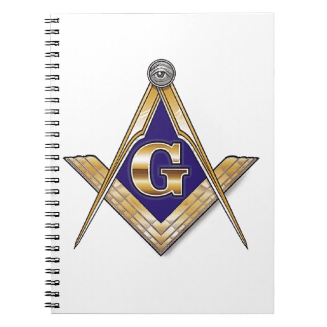 Discreet Blue Square & Compasses Notebook (Front)