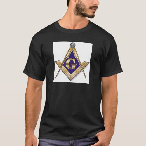 Discreet Blue Square  Compasses T_Shirt