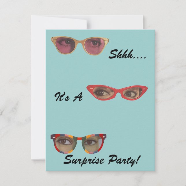 Discreet Details Retro Party Surprise Invitations (Front)