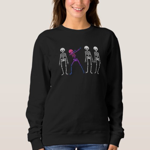Discrete Bisexual Skeleton Subtle Bi Pride Hallowe Sweatshirt