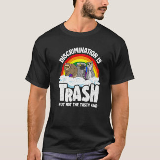 Discrimination Is Trash Gay Pride Raccoon Opossum  T-Shirt