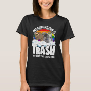Discrimination Is Trash Gay Pride Raccoon Opossum  T-Shirt