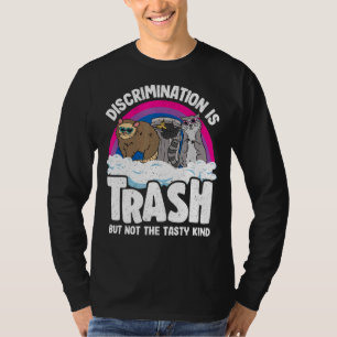 Discrimination Is Trash Opossum Raccoon Bisexual B T-Shirt