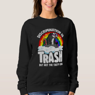 Discrimination Is Trash Opossum Rainbow Flag Gay P Sweatshirt
