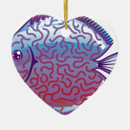 Discus Aquarium fish Ceramic Ornament