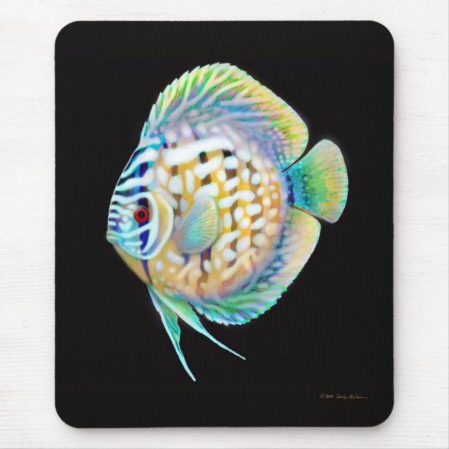 Discus Aquarium Fish Mousepad (Front)