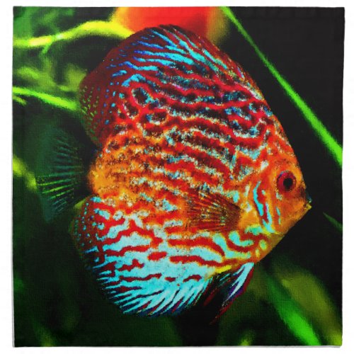 Discus fish design luxury set of napkins