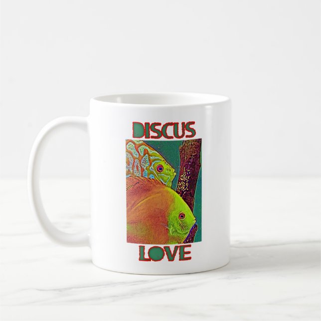 Discus Fish Pair with eggs Coffee Mug (Left)