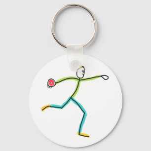 Discus Throw Stickman Keychain