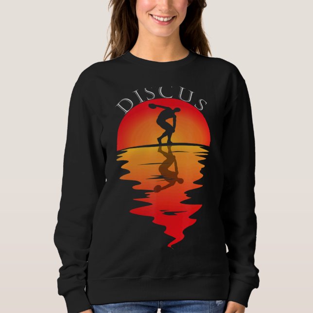Discus Throw Vintage Sunset Discus Thrower Discus  Sweatshirt (Front)