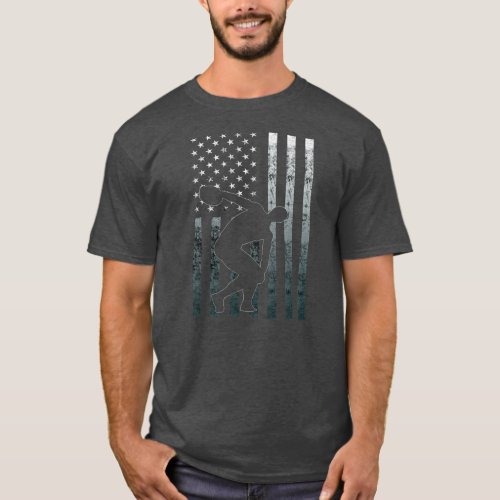 Discus Thrower America Flag Vintage Discus T_Shirt