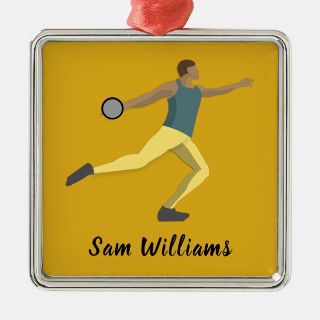 Discus Throwing Metal Ornament (Front)