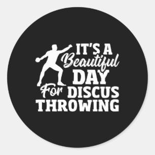 Discus Throwing Shot Put Track And Field Throwing Classic Round Sticker
