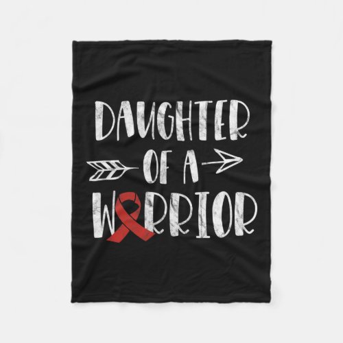 Disease Awareness Daughter Of A Warrior Heart Heal Fleece Blanket