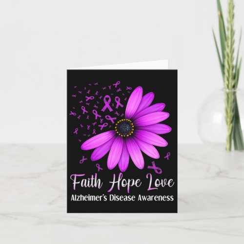 Disease Awareness Faith Hope Love Purple Ribbon 1  Card