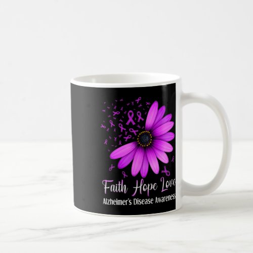 Disease Awareness Faith Hope Love Purple Ribbon 1  Coffee Mug