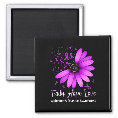 Disease Awareness Faith Hope Love Purple Ribbon 1  Magnet