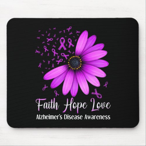 Disease Awareness Faith Hope Love Purple Ribbon 1  Mouse Pad