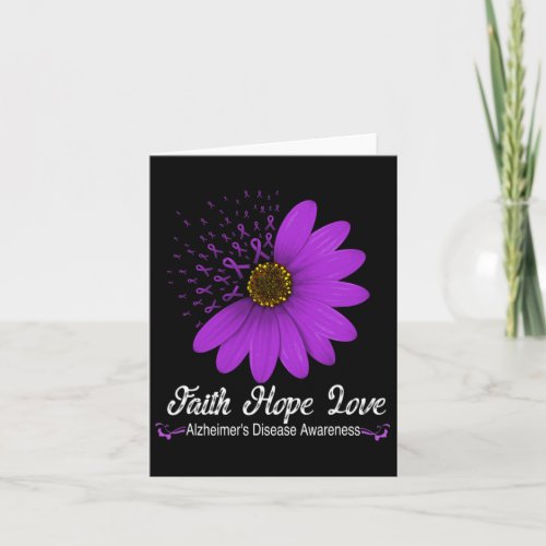 Disease Awareness Faith Hope Love Purple Ribbon  Card