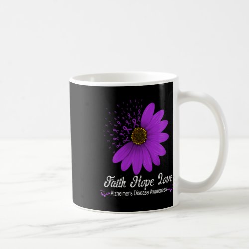 Disease Awareness Faith Hope Love Purple Ribbon  Coffee Mug