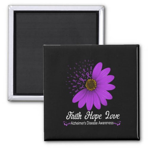 Disease Awareness Faith Hope Love Purple Ribbon  Magnet