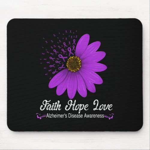 Disease Awareness Faith Hope Love Purple Ribbon  Mouse Pad