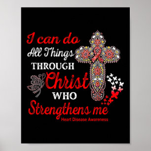 Disease Awareness Heart Disease Warrior Christ Poster