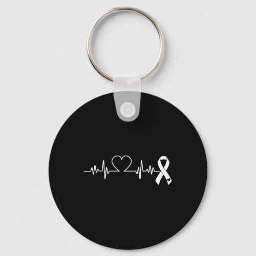 Disease Awareness Heart Month Ribbon Heartbeat  Keychain