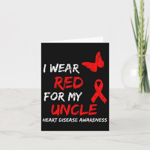 Disease Awareness I Wear Red For My Uncle Ribbon 2 Card