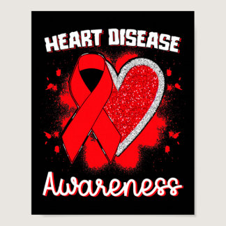 Disease Awareness I Wear Red To Fight Heart Diseas Poster