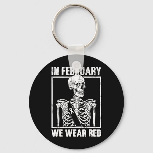 Disease Awareness In February We Wear Red  Keychain