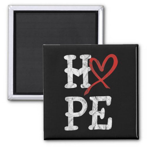 Disease Awareness Month Hope Vintage Heart Health  Magnet