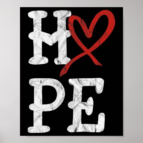 Disease Awareness Month Hope Vintage Heart Health  Poster