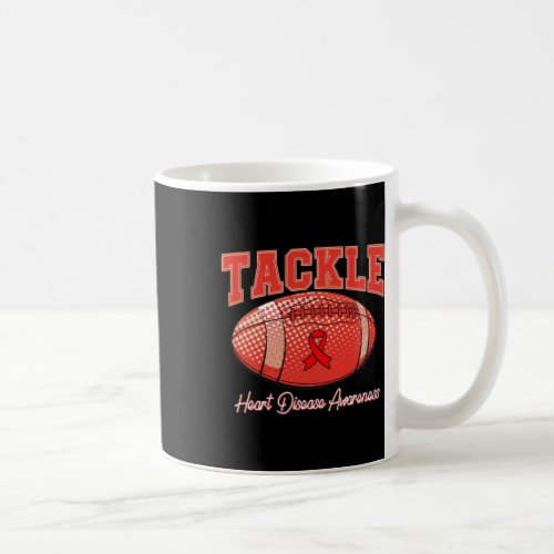 Disease Awareness Month Tackle Football Heart Heal Coffee Mug