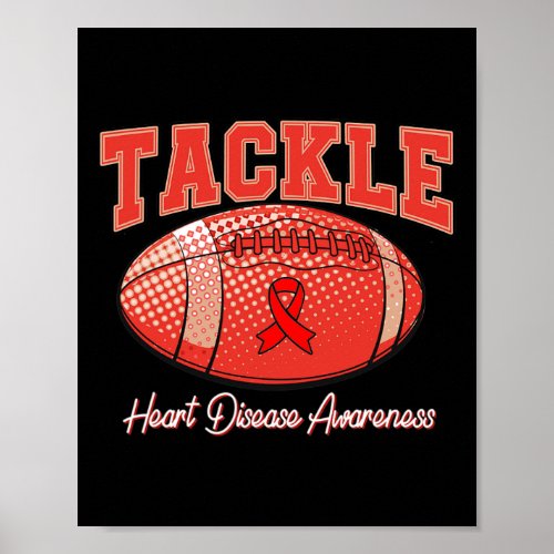Disease Awareness Month Tackle Football Heart Heal Poster