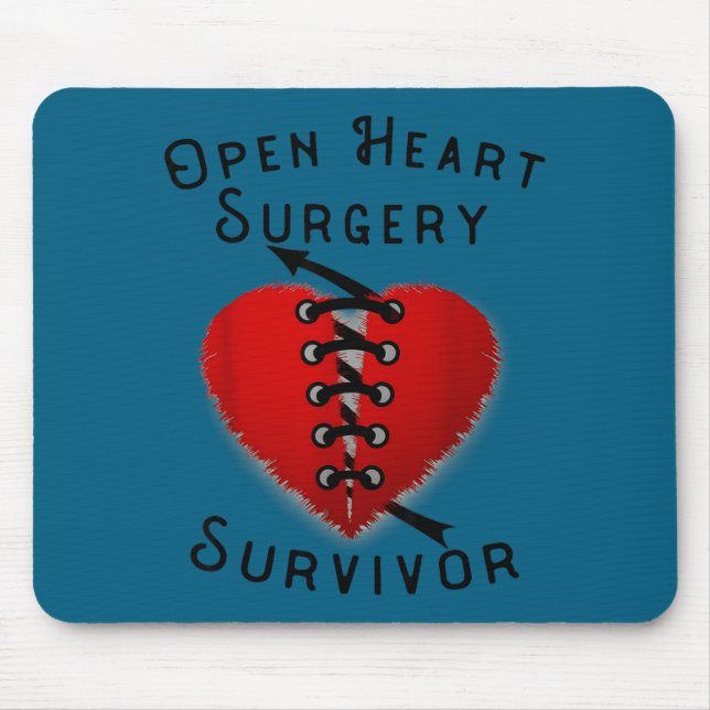 Disease Awareness Open Heart Surgery Survivor Ed H Mouse Pad (Front)