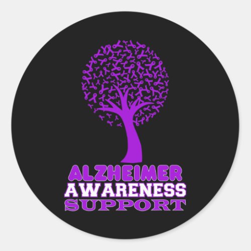 Disease Awareness Purple Ribbon Support Walk  Classic Round Sticker