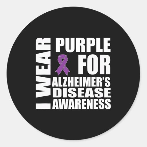Disease Awareness Purple Ribbon Support Walk  Classic Round Sticker