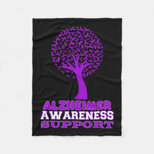 Disease Awareness Purple Ribbon Support Walk  Fleece Blanket