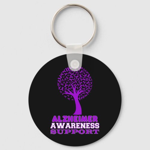 Disease Awareness Purple Ribbon Support Walk  Keychain