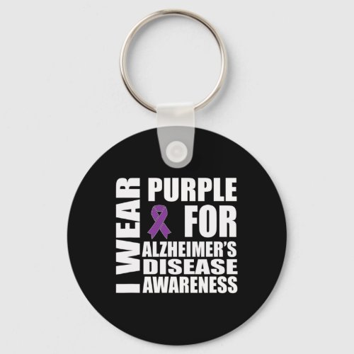 Disease Awareness Purple Ribbon Support Walk  Keychain