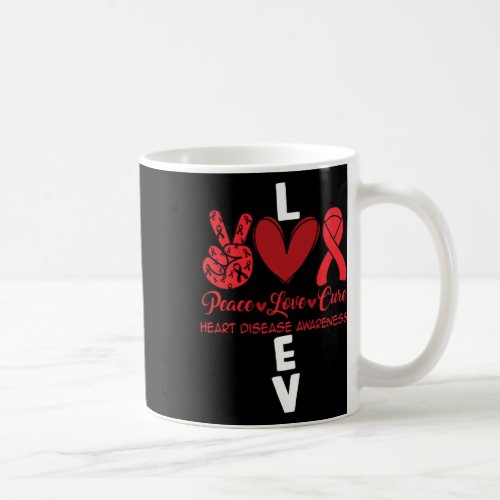 Disease Awareness Red Ribbon Heart Attack Survivor Coffee Mug