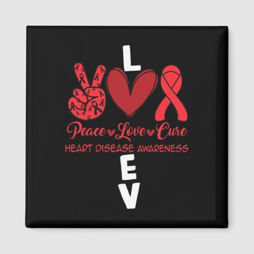 Disease Awareness Red Ribbon Heart Attack Survivor Magnet