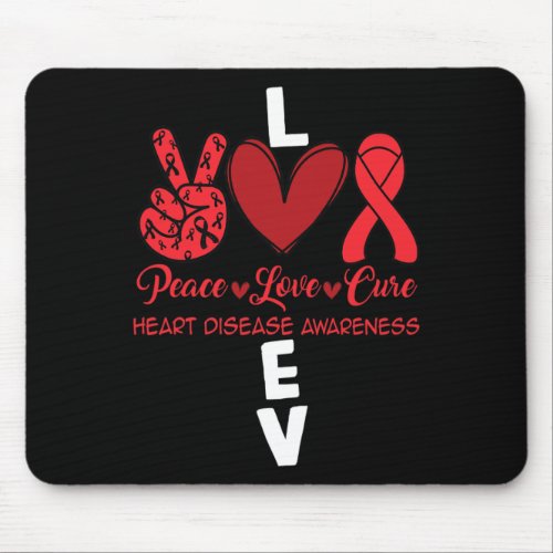 Disease Awareness Red Ribbon Heart Attack Survivor Mouse Pad